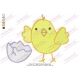 Chick out of Egg Embroidery Design